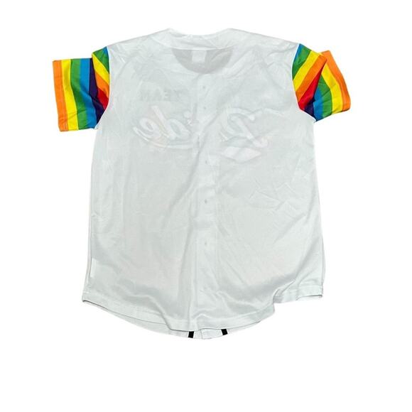 Spencer's Pride Jersey Short Sleeve Button Front Size Medium - Picture 5 of 5